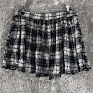 American Rag Cie Sz XL Plaid Pleated Mini Skirt Stretch Academic Schoolgirl